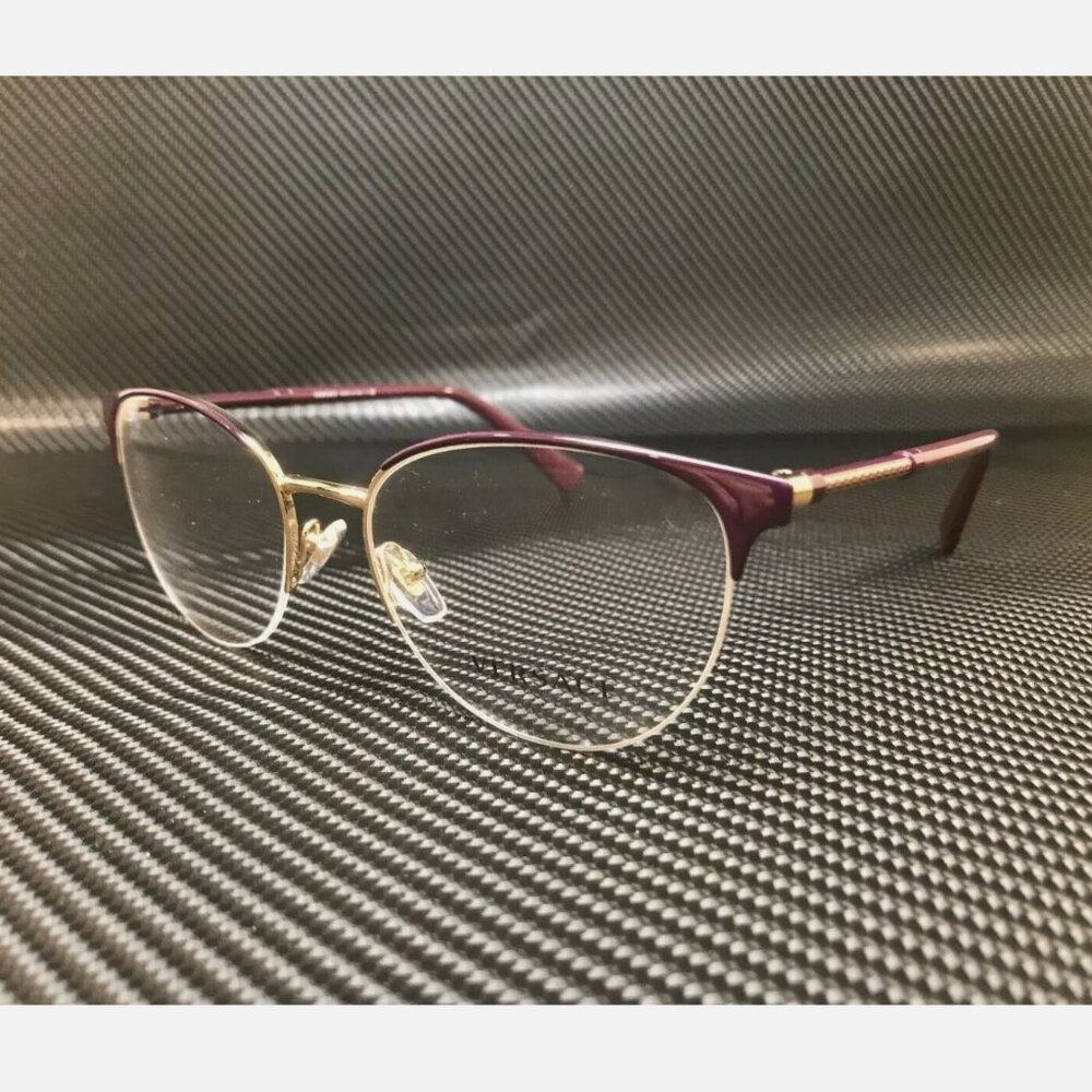Versace Eggplant Gold Demo Lens Women Eyeglasses New